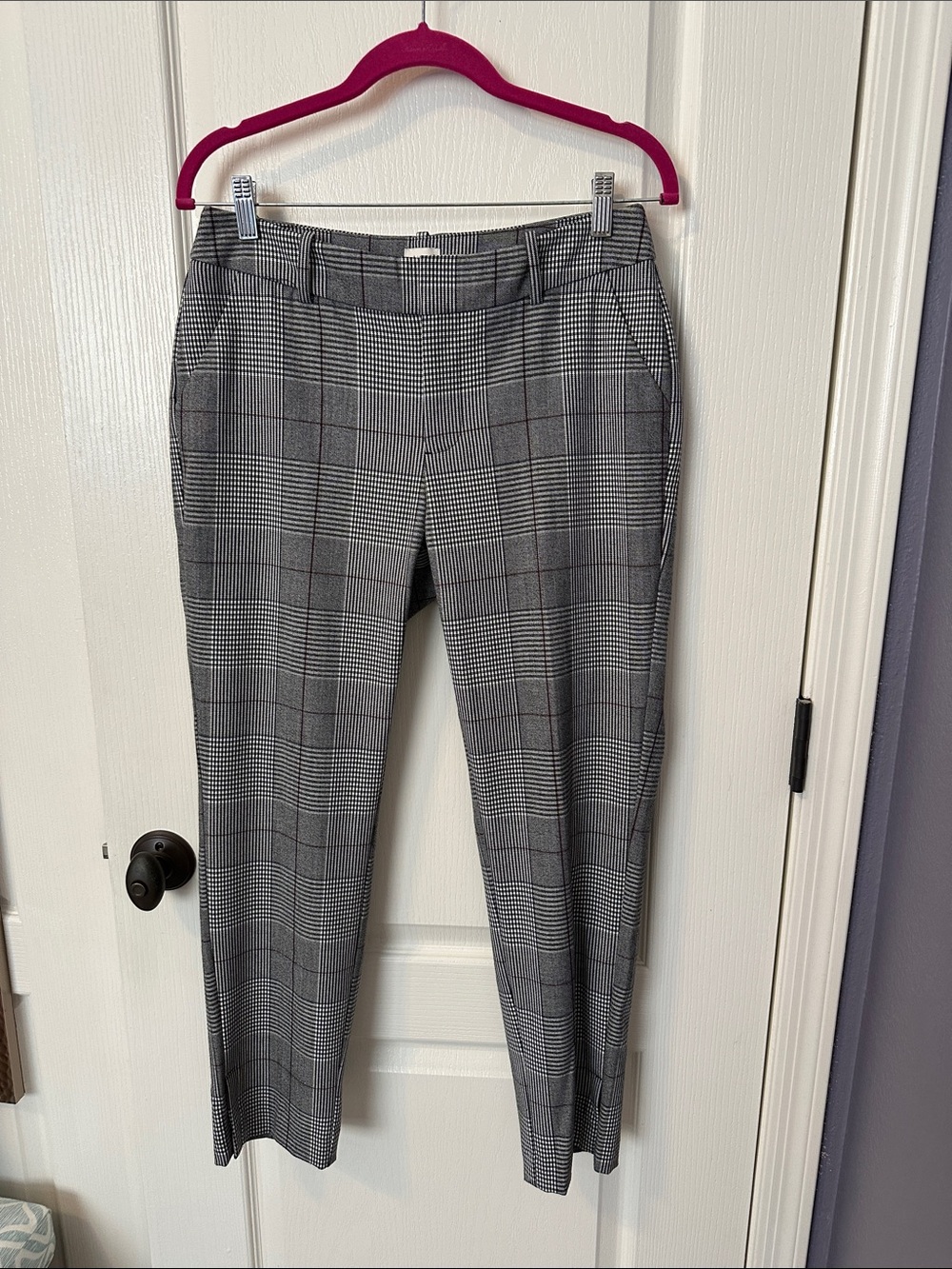 a new day (Target) Gray Glen Plaid Ankle Pants with slits (NWOT)
